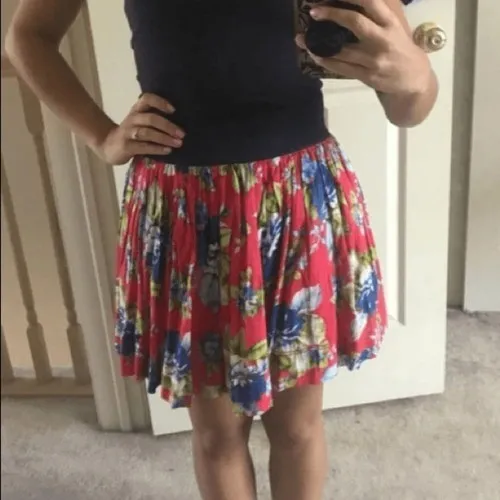 Y2K Abercrombie & Fitch Floral Mini Skirt‎ Navy Pink Size S - Image 7