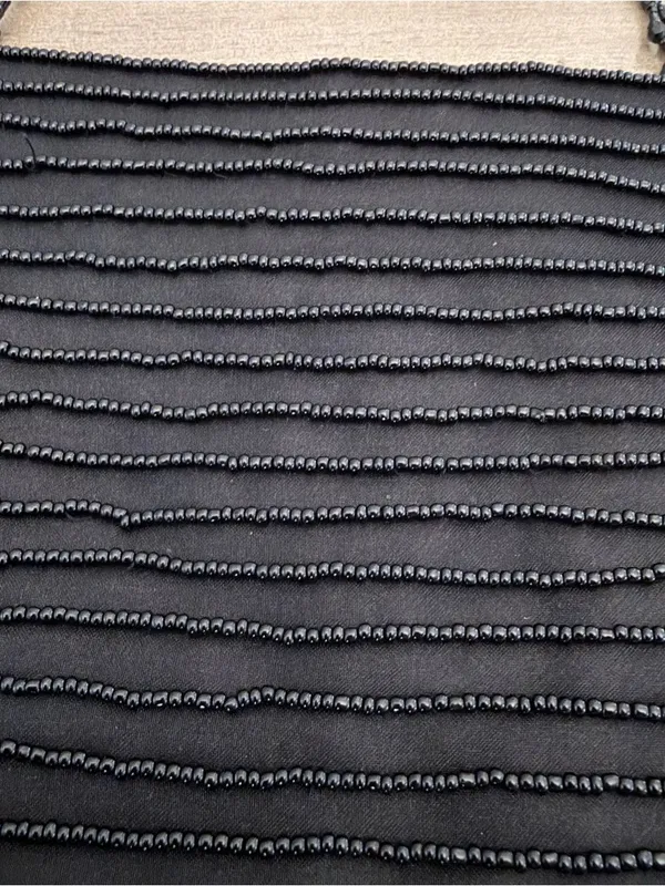 Vintage GAP Black Beaded Mini Shoulder Bag Evening Purse Cocktail - Image 3