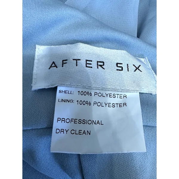 After Six Maxi Dress Halter Style Backless High Neck Chiffon Light Blue 14 NWOT - Image 9