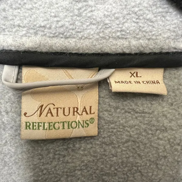 Natural Reflections XL Black Quilted Jacket Embroidered Fleece‎ Lined - Image 2