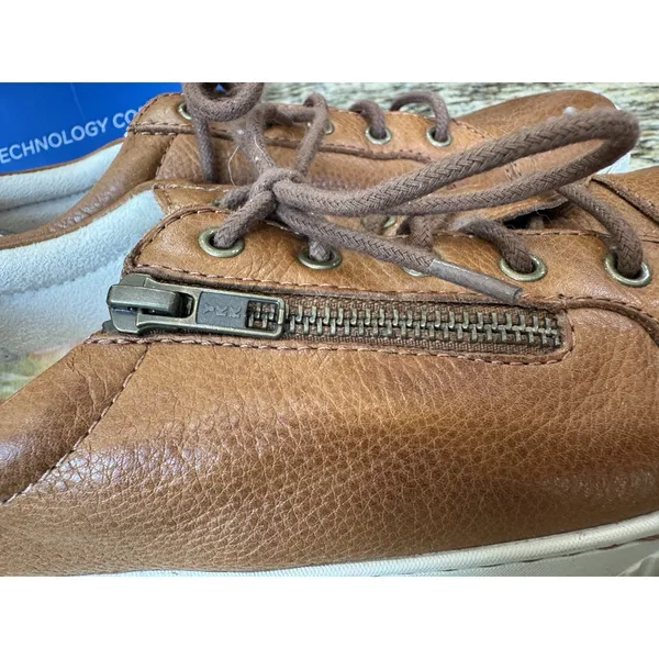 Born Tamara Women's 9.5 Brown Leather Sneakers Side Zip Comfort Casual Shoes - Image 7