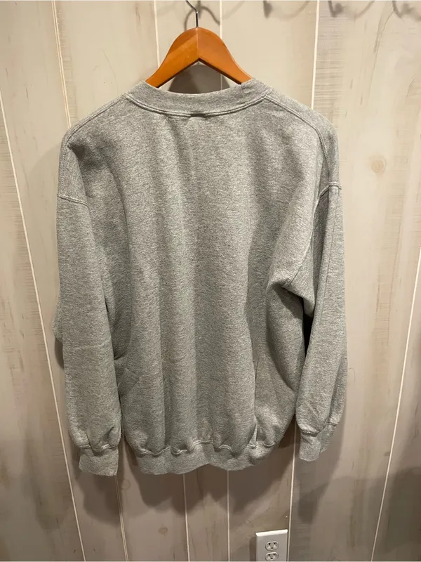 Gym gray Y2K distressed sweatshirt NY theater Vaud-Villities music nostalgia - Image 2