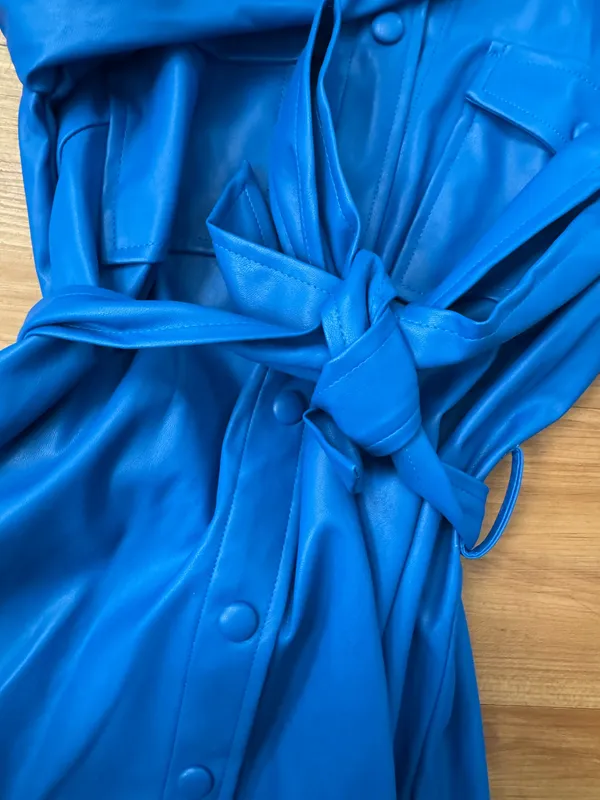 H&M Pieces Leather Belted Shacket - Image 9