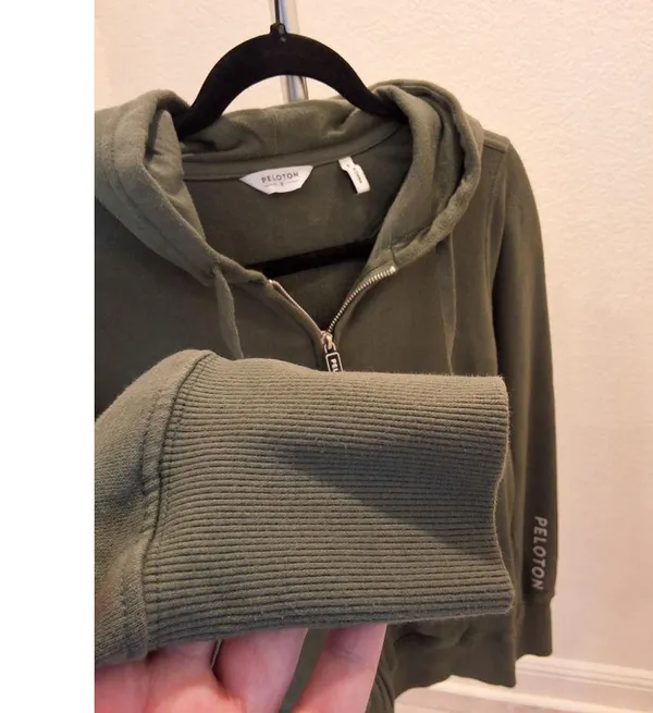 Peloton Official (2021) Fleece Full Zip Hoodie Green w/ Logo Size S - Image 8