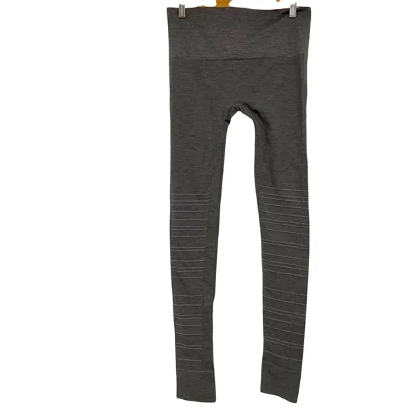 Blanqi Maternity Grey Ribbed Moto Lowrise Full Length Womens Leggings Womens M - Image 2