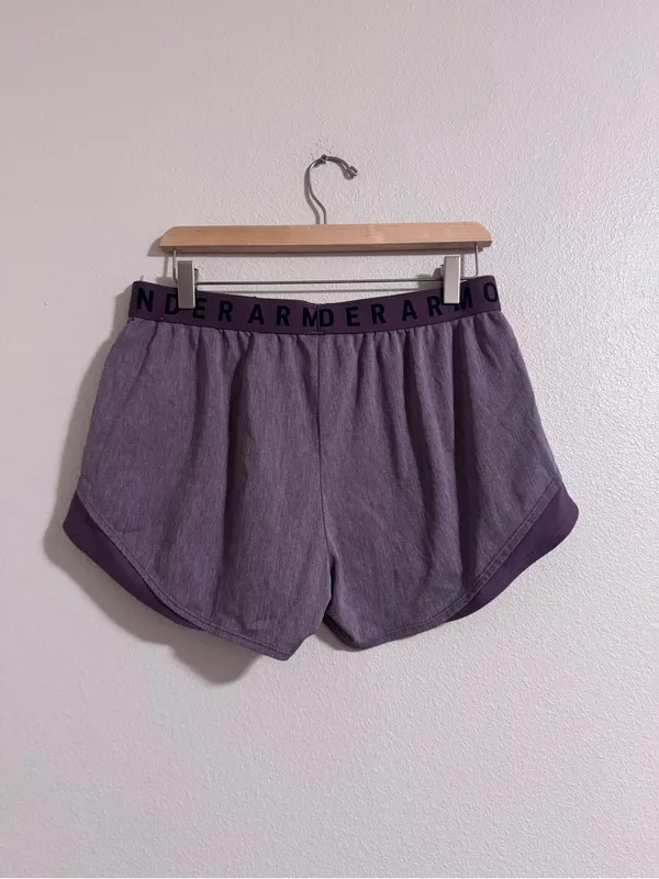 Purple Under Armour Women's Athletic Shorts - Image 3