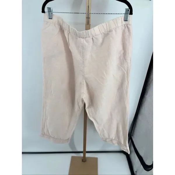 J.Crew Linen Cotton Cropped Wide Leg Pants Size XL Pink - Image 8
