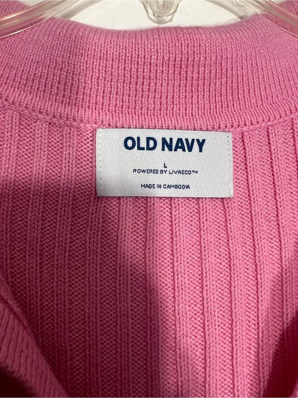 Old navy Sleeveless Rib-Knit Cropped Polo size L - Image 5