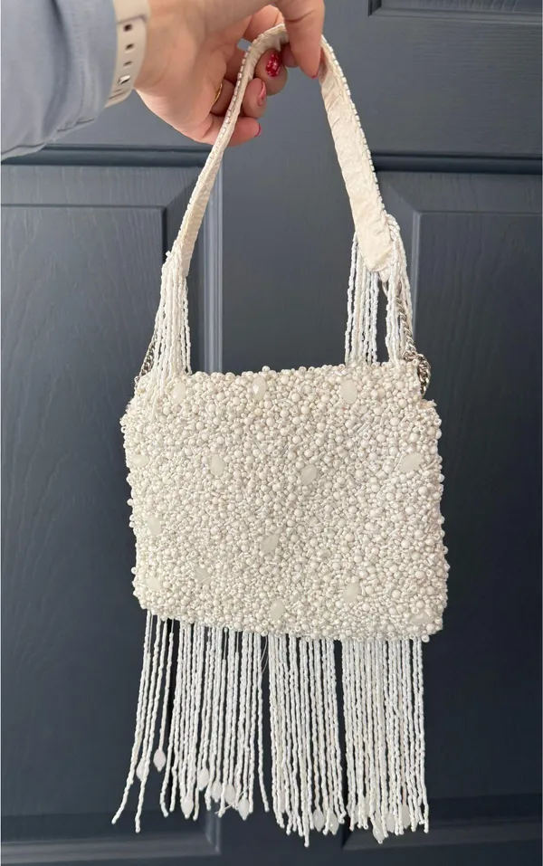 Beaded White Bag - Image 2