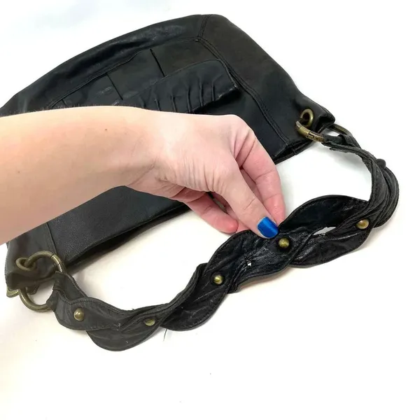 Betsy Johnson Vintage‎ Black Vegan Leather Western Horseshoe Shoulder Bag - Image 5