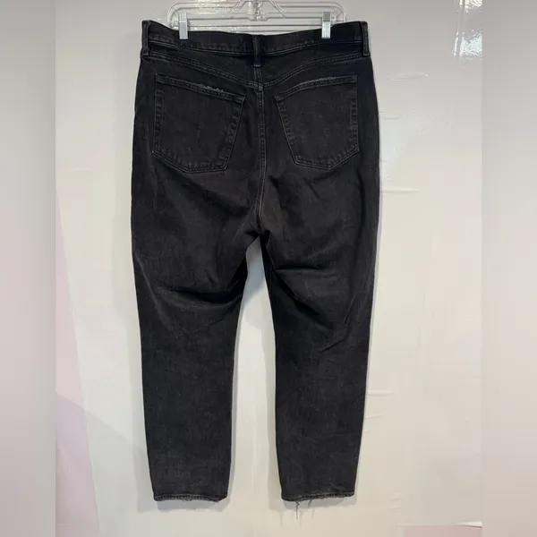 Black Abercrombie and Fitch the Dad high rise asymmetrical button‎ jeans - Image 5