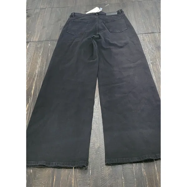 Cider Women's Medium High-Rise Wide Leg Black Denim Jeans NWT - Image 4