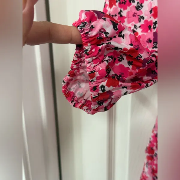 Zexxxy Women's Floral Pink Long Sleeves Ruffle Dress Size XL NWT - Image 5