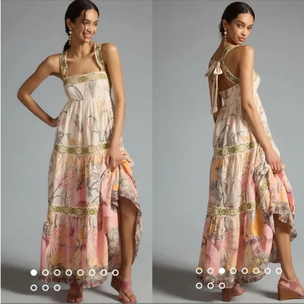 Anthropologie Square Neck Floral Maxi Dress - Image 2