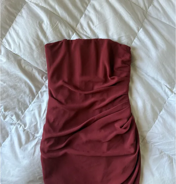 Oh Polly Valentina Midi Dress Burgundy Size 2 - Image 9