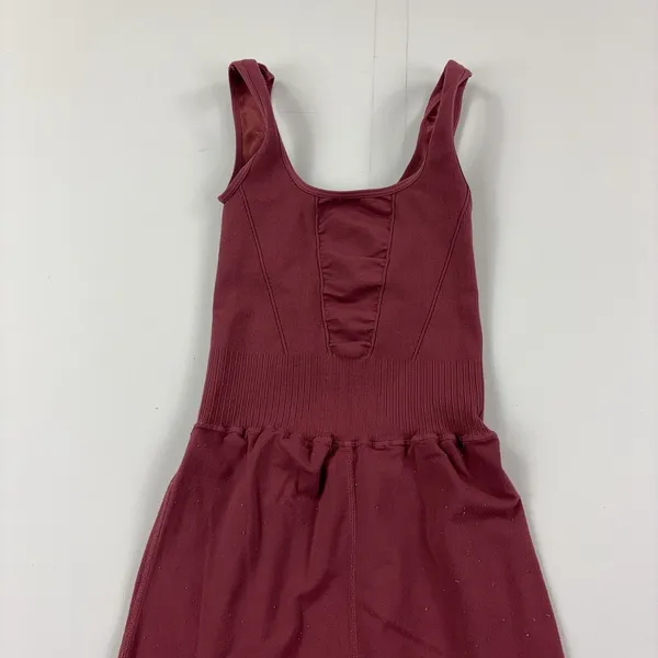 FP Movement Jumpsuit Womens XS Red Knit Flare Leg Sleeveless Scoop Neck Stretch - Image 10