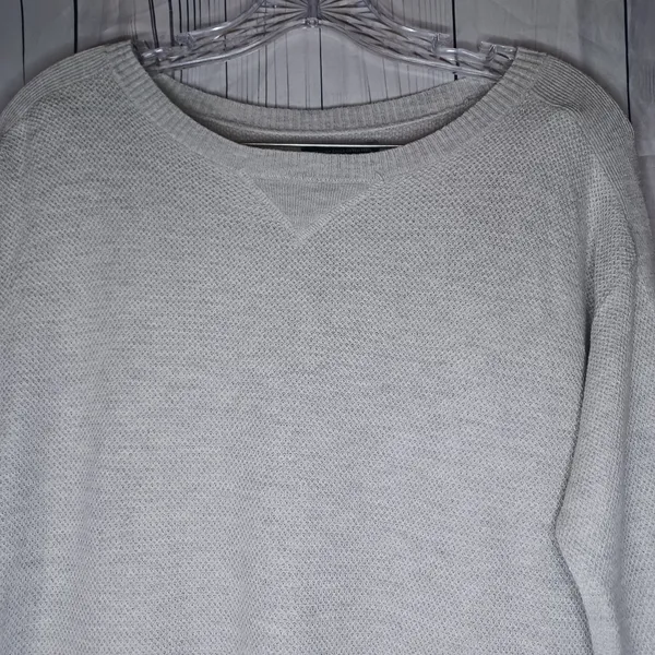 American Eagle Light Gray Cozy Minimalist Pullover Sweater - Image 2