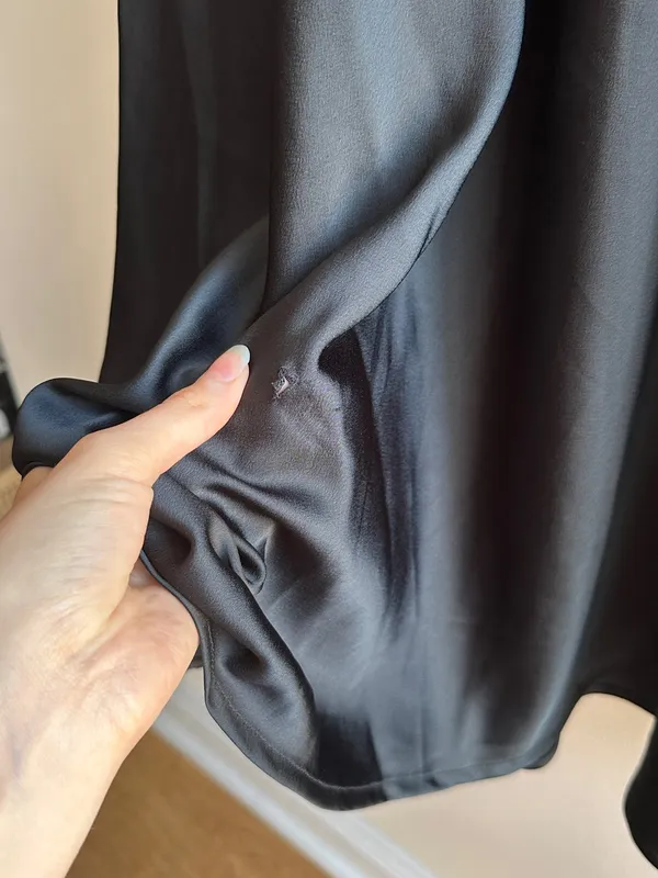 A New Day Women's Satin Flutter Short Sleeve Maxi A-Line Dress - Black, Medium - Image 16
