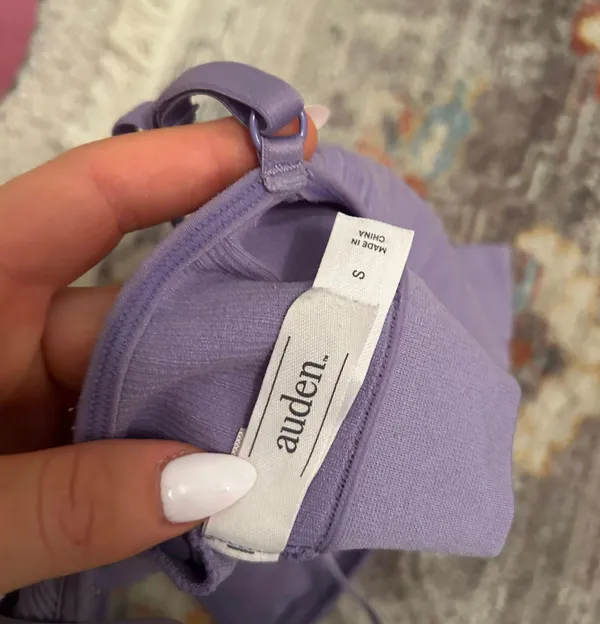 Target Auden Purple Ribbed Sports Bra with Removable Padding - Image 3
