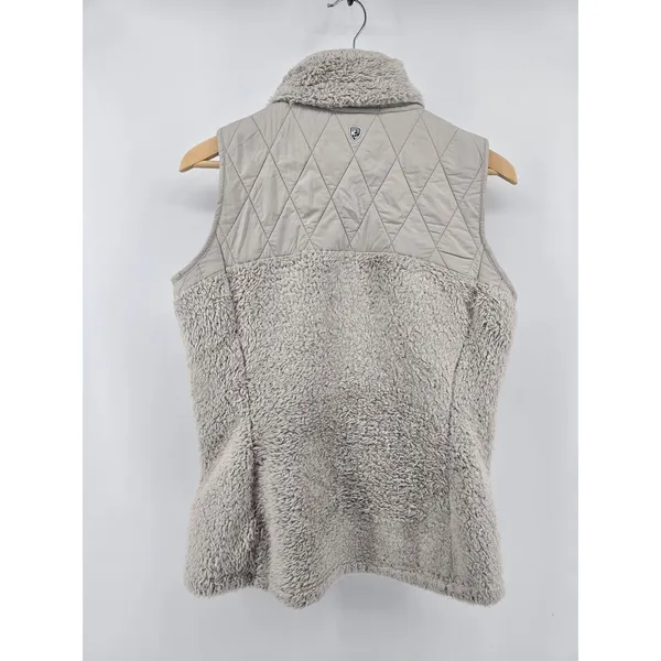 KUHL Vest Womens S Flight Stone Gray Quilted Fleece Full Zip 4443 EUC - Image 3