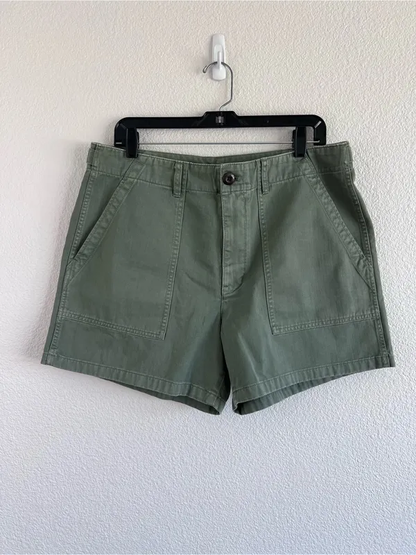 NWT Madewell Women's Relaxed Fatigue Shorts Woven Cotton Distant Grove - Image 2