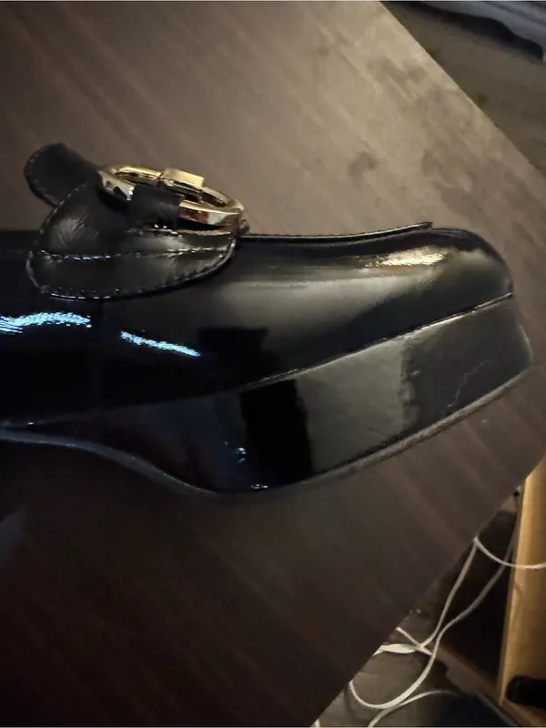 Jeffrey Campbell Chunky Heel Loafers with Gold Hardware - Image 7