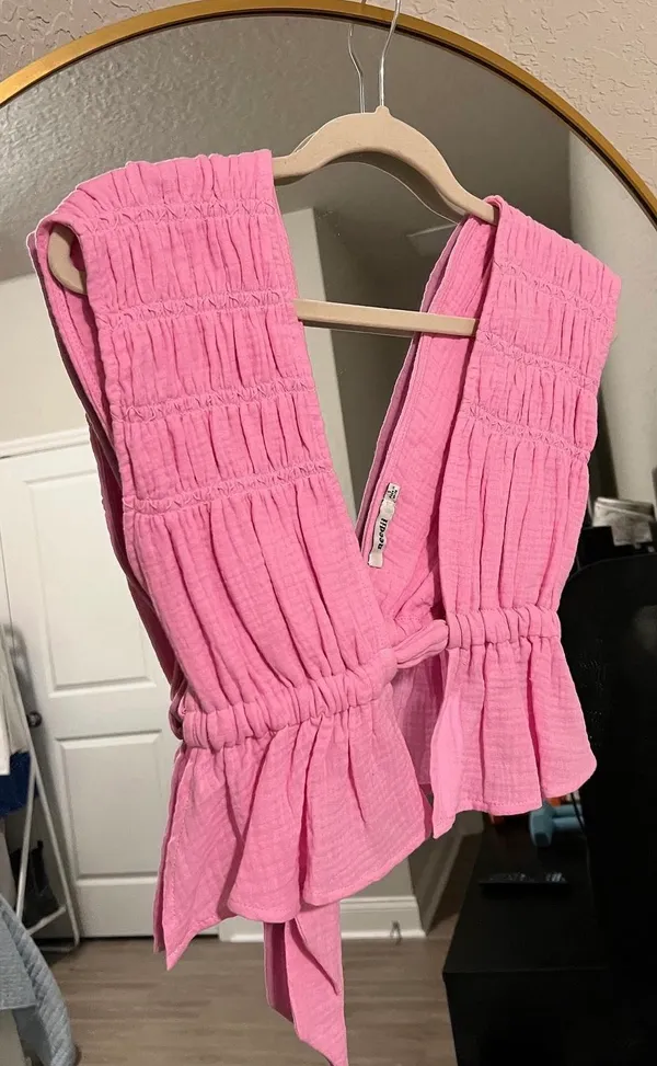 Boutique Pink  Tie Top - Image 2