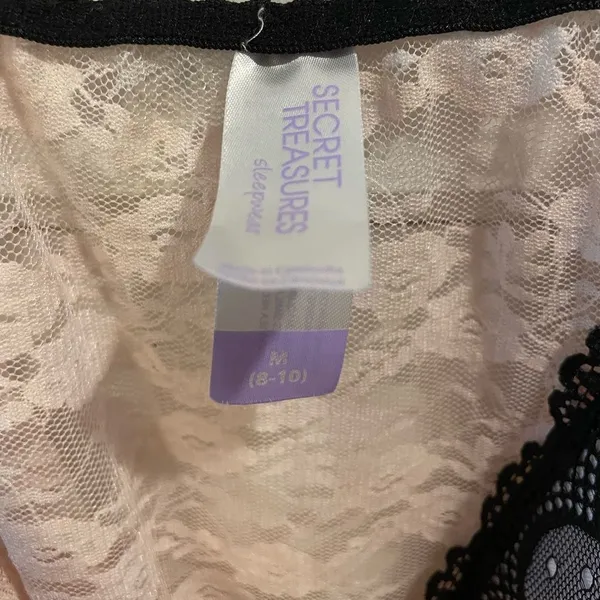 Secret Treasures Pink and Black Lace Lingerie Sleepwear Bra Top - Image 6