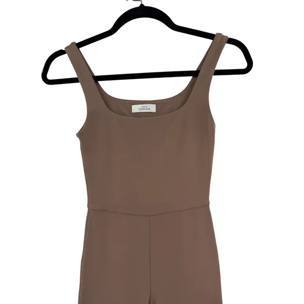 Aritzia Babaton Contour Squareneck Bodycon Romper Deep Taupe Brown Size XS - Image 4