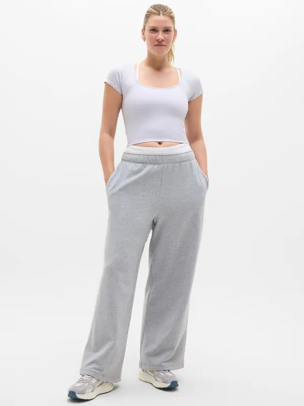 New Athleta M Recharge Seamless Open Back Tee Dove Rib Blue Grey Medium - Image 4