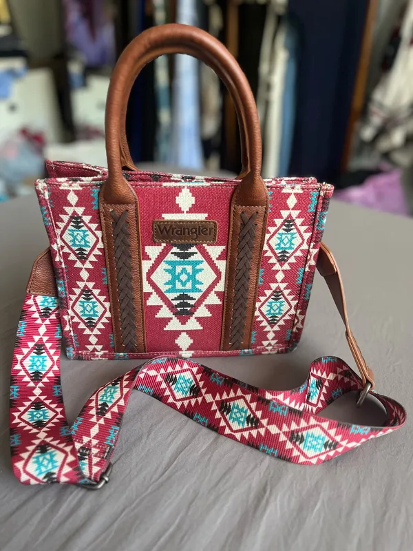 Wrangler Canvas Southwestern Print Tote Crossbody Small - Image 2