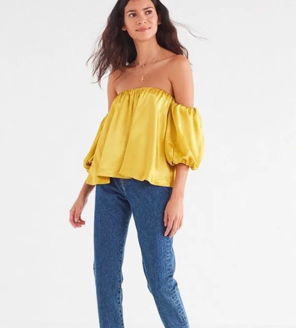 Urban Outfitters Off The Shoulder Satin Top - Image 3