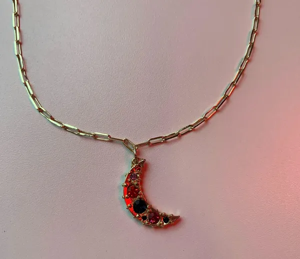 Handmade Gold Moon Necklace Crescent - Image 3