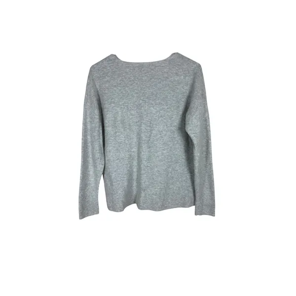Madewell Womens Heather Gray Merino Wool Alpaca Blend V-Neck Sweater Large - Image 6