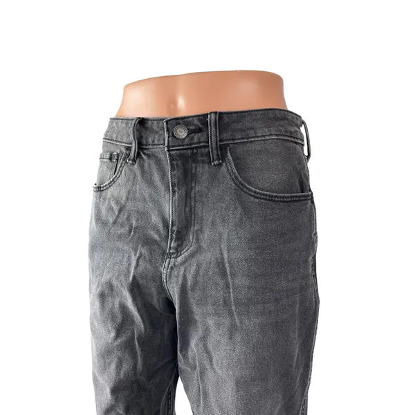 Hollister Curvy High Rise Women's Black Washed Cropped Mom Denim Jeans Size 5S - Image 3