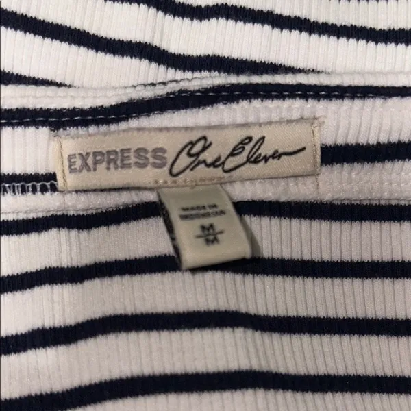 Express Black and White Strapless Top - Image 3