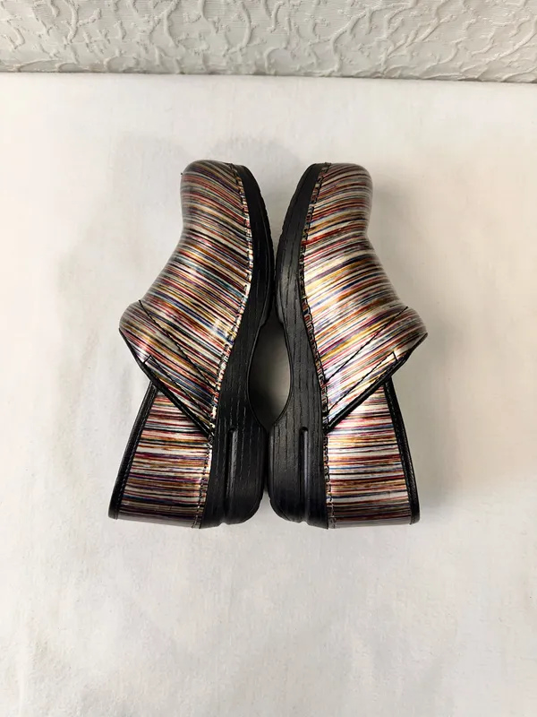 Dansko Women's Clogs Size 39 8.5 Professional Shoes Multicolor Leather Comfort - Image 5