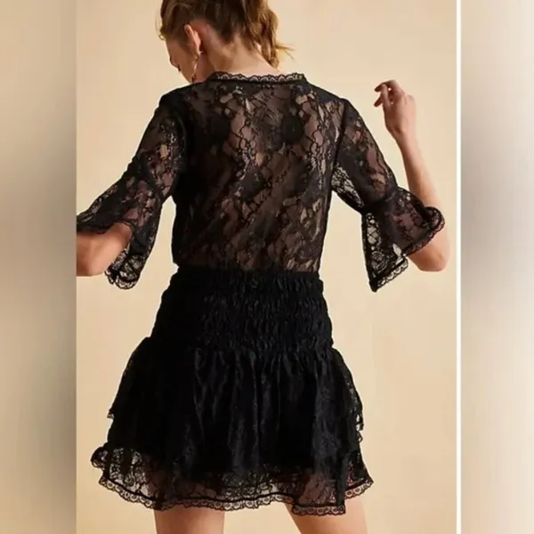 Free people Lala Lace Mini Dress. NWT. Black - small - Image 4