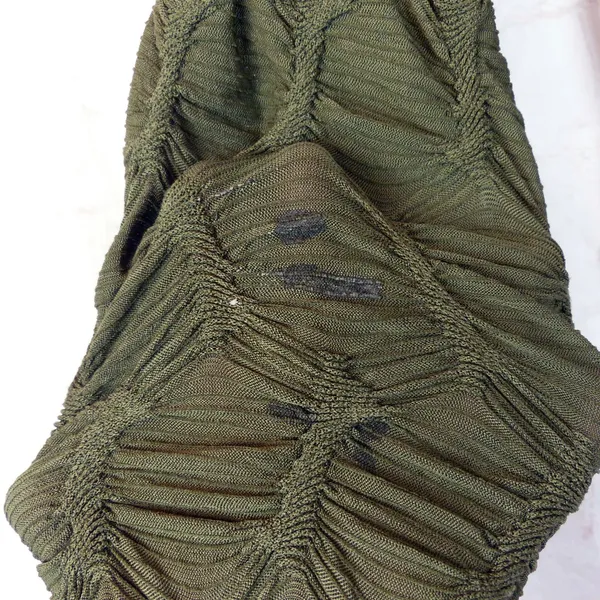 See You Monday Textured Scrunch Top Womens S Olive Green Long Sleeve Grunge 90s - Image 11