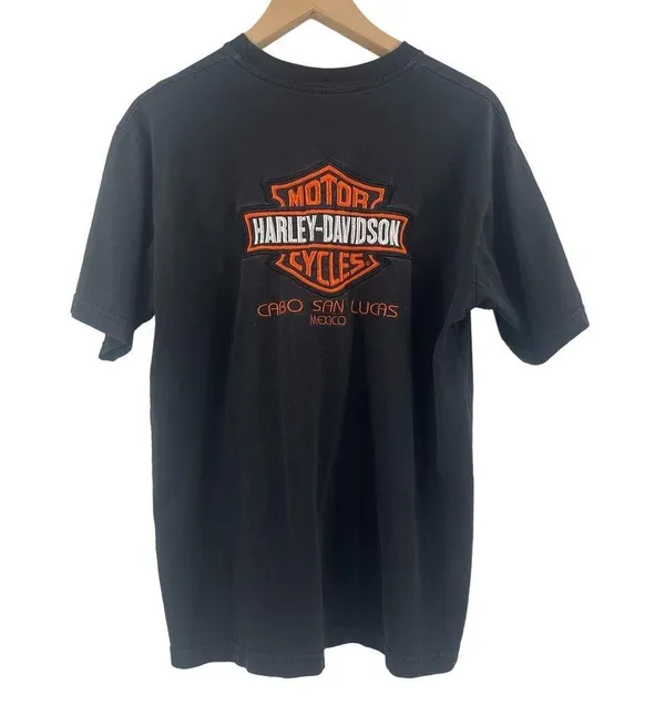 HARLEY DAVIDSON Motorcycles T-Shirt Size S/M Cabo San Lucas Mexico Embroidery - Image 2