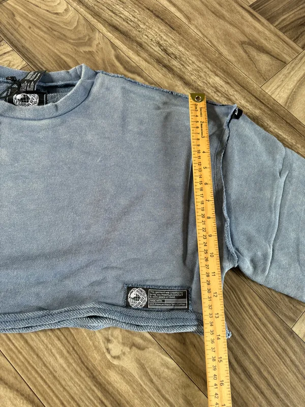 Alphalete Women's Terry Oversized Crop Pullover - Celestial Blue , Size Large - Image 5