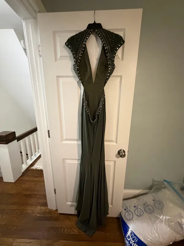 Green Embellished Mac Duggal Gown - Image 6