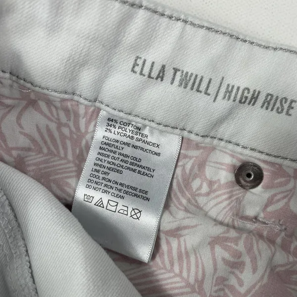 Tommy Bahama Pants Womens 6 White Ella Twill High Rise Ankle Glitter‎ Trim - Image 11