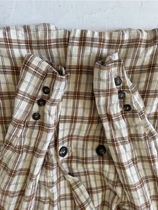 Reformation Verano Cream Plaid Linen Blazer Size XS - Image 5