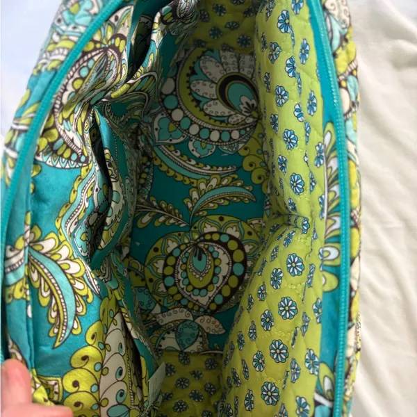 Vera Bradley Lime’s Up Quilted Small Satchel Handbag Paisley - Image 4