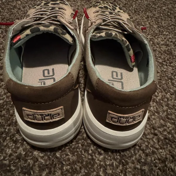 Hey Dude Women's Leopard Canvas Sneakers in Beige and Black - Image 3