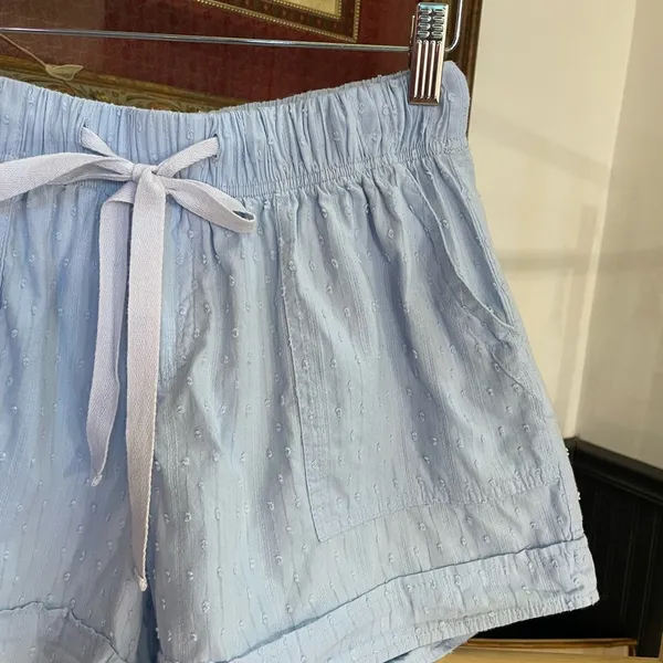 Bishop + Young Baby Blue Textured Boxer Style Pull On Shorts - Sz M 💕🎀 - Image 2