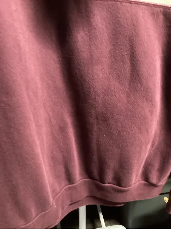 PINK Victoria's Secret Gray and Maroon Colorblock Hoodie - Image 3