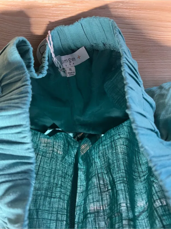 Umgee USA Teal Linen Blend Scallop Hem Shorts Size XL NWT - Image 8