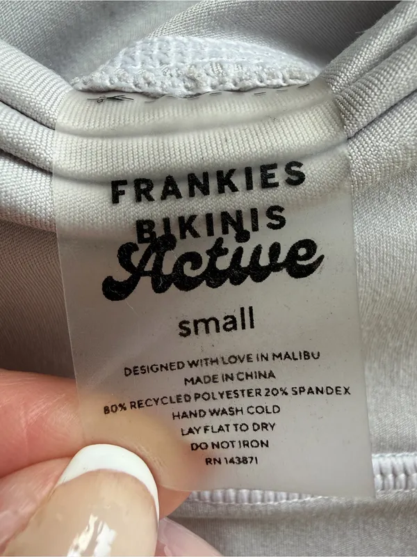Frankie’s Bikinis Active Zippy High Waist Flare Legging Icy Grey Size Small NWOT - Image 5